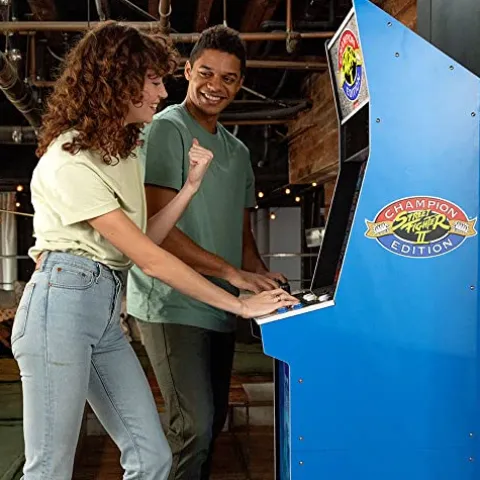 ARCADE1UP Street Fighter II Champion Edition Big Blue Arcade Machine with WiFi and Stool