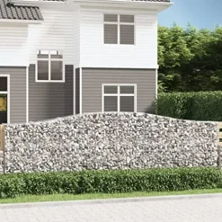 Arched Gabion Basket 157.5″x19.7″x47.2″/55.1″ Galvanized Iron White Black Other