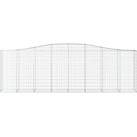 Arched Gabion Basket 157.5″x19.7″x47.2″/55.1″ Galvanized Iron White Black Other