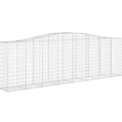 Arched Gabion Basket 157.5″x19.7″x47.2″/55.1″ Galvanized Iron White Black Other