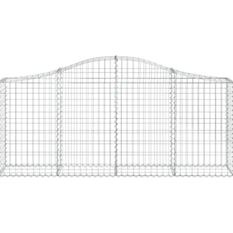 Arched Gabion Baskets 4 Pcs Galvanized Iron White Black Other