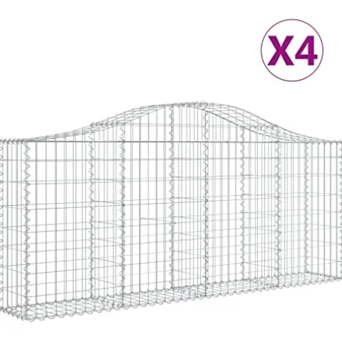 Arched Gabion Baskets 4 Pcs Galvanized Iron White Black Other