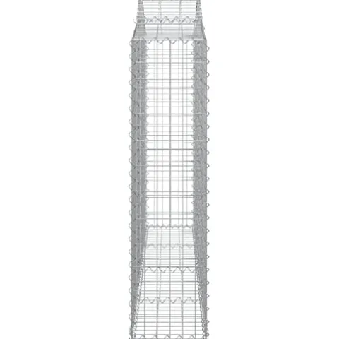 Arched Gabion Baskets 2 pcs 78.7″x11.8″x47.2″/55.1″ Galvanized Iron White Black Other