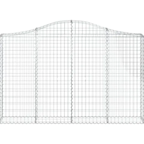 Arched Gabion Baskets 2 pcs 78.7″x11.8″x47.2″/55.1″ Galvanized Iron White Black Other