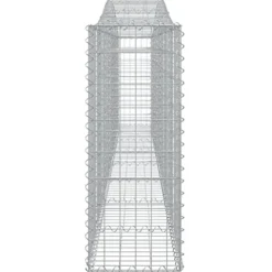 Arched Gabion Baskets 2 pcs 157.5″x11.8″x31.5″/39.4″ Galvanized Iron White Black Other