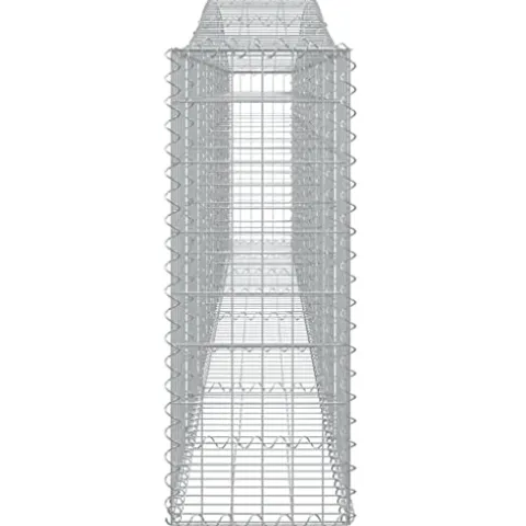 Arched Gabion Baskets 2 pcs 157.5″x11.8″x31.5″/39.4″ Galvanized Iron White Black Other