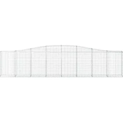 Arched Gabion Baskets 2 pcs 157.5″x11.8″x31.5″/39.4″ Galvanized Iron White Black Other