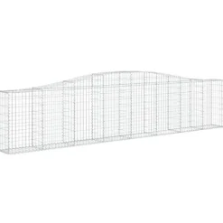 Arched Gabion Baskets 2 pcs 157.5″x11.8″x31.5″/39.4″ Galvanized Iron White Black Other