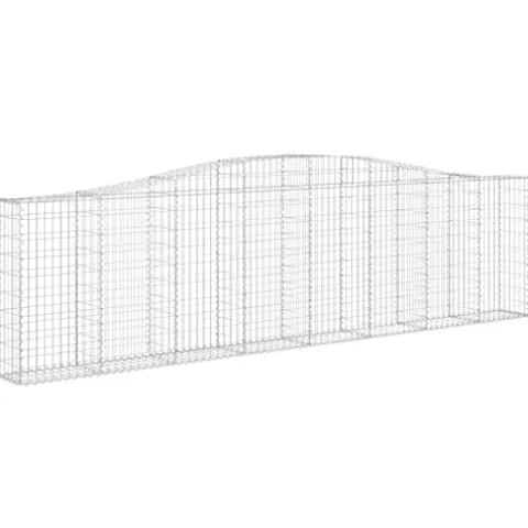 Arched Gabion Baskets 2 pcs 157.5″x11.8″x39.4″/47.2″ Galvanized Iron White Black Other