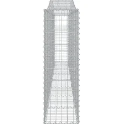 Arched Gabion Baskets 2 pcs 157.5″x11.8″x39.4″/47.2″ Galvanized Iron White Black Other