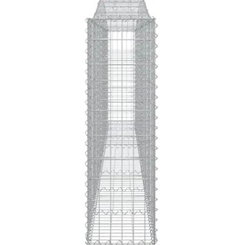 Arched Gabion Baskets 2 pcs 157.5″x11.8″x39.4″/47.2″ Galvanized Iron White Black Other