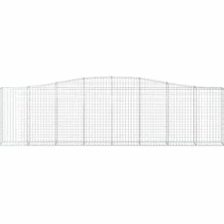 Arched Gabion Baskets 2 pcs 157.5″x11.8″x39.4″/47.2″ Galvanized Iron White Black Other