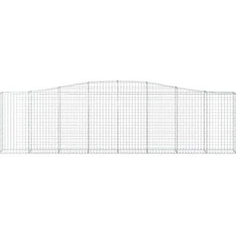 Arched Gabion Baskets 2 pcs 157.5″x11.8″x39.4″/47.2″ Galvanized Iron White Black Other