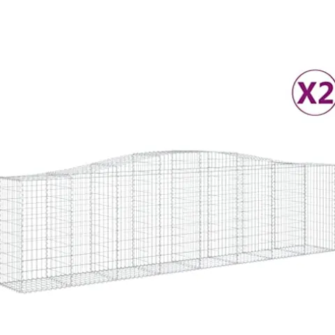 Arched Gabion Baskets 2 pcs 157.5″x19.7″x39.4″/47.2″ Galvanized Iron White Black Other
