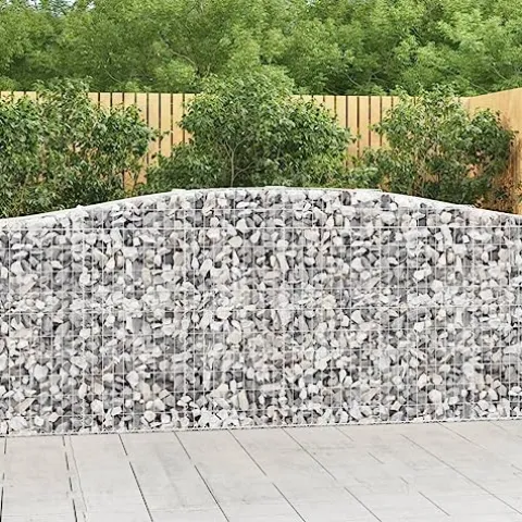 Arched Gabion Baskets 2 pcs 157.5″x19.7″x39.4″/47.2″ Galvanized Iron White Black Other