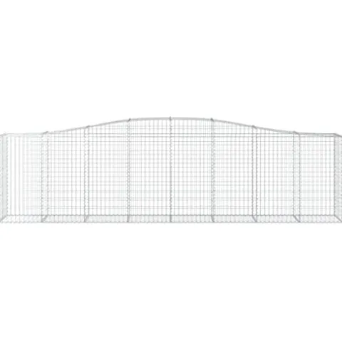 Arched Gabion Baskets 2 pcs 157.5″x19.7″x39.4″/47.2″ Galvanized Iron White Black Other