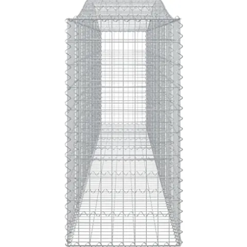 Arched Gabion Baskets 2 pcs 157.5″x19.7″x39.4″/47.2″ Galvanized Iron White Black Other