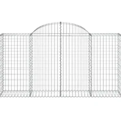 Arched Gabion Baskets 3 pcs Galvanized Iron 78.7″x19.7″x39.4″/47.2″ White Black Other