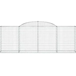 Arched Gabion Baskets 3 pcs Galvanized Iron 118.1″x19.7″x39.4″/47.2″ White Black
