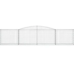 Arched Gabion Baskets 2 pcs 157.5″x19.7″x31.5″/39.4″ Galvanized Iron White Black