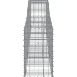 Arched Gabion Baskets 2 pcs 157.5″x19.7″x31.5″/39.4″ Galvanized Iron White Black