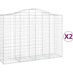 Arched Gabion Baskets 2 pcs Galvanized Iron Outdoor Plant Pots White Black Other