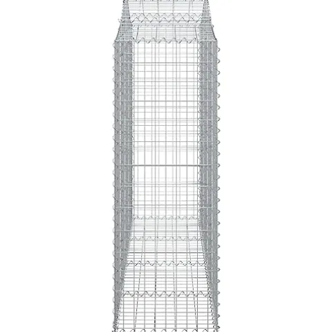 Arched Gabion Baskets 2 pcs Galvanized Iron Outdoor Plant Pots White Black Other