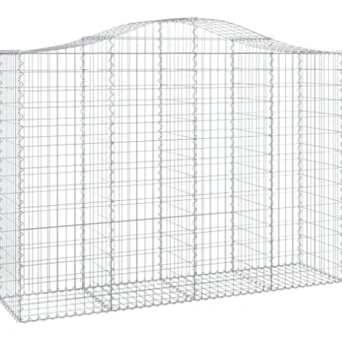 Arched Gabion Baskets 2 pcs Galvanized Iron Outdoor Plant Pots White Black Other