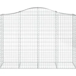 Arched Gabion Baskets 2 pcs Galvanized Iron Outdoor Plant Pots White Black Other