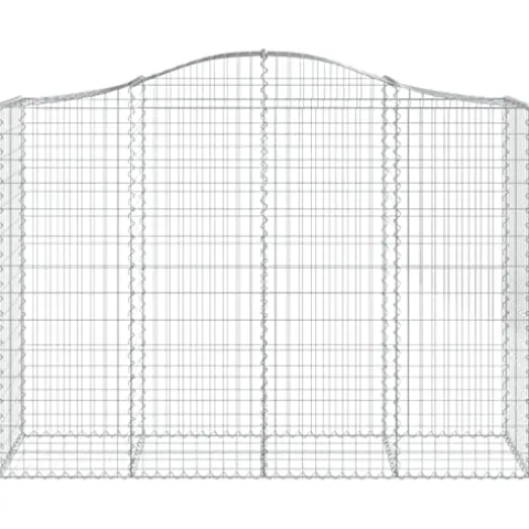 Arched Gabion Baskets 2 pcs Galvanized Iron Outdoor Plant Pots White Black Other