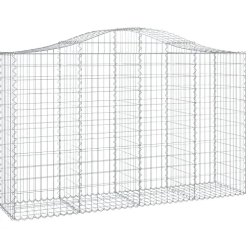 Arched Gabion Baskets 2 Pcs 78.7″x19.7″x47.2″/55.1″ Galvanized Iron for Outdoor Plants White Black Other