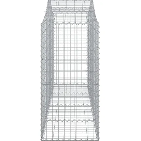 Arched Gabion Baskets 2 Pcs 78.7″x19.7″x47.2″/55.1″ Galvanized Iron for Outdoor Plants White Black Other