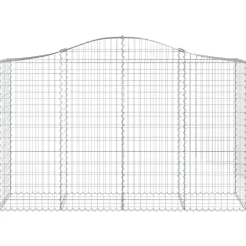 Arched Gabion Baskets 2 Pcs 78.7″x19.7″x47.2″/55.1″ Galvanized Iron for Outdoor Plants White Black Other