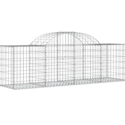 Arched Gabion Baskets 4 pcs Galvanized Iron Outdoor Plant Pots Self-Watering White Black