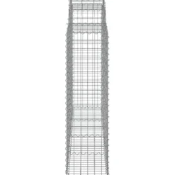 Arched Gabion Baskets 2 pcs 78.7″x19.7″x55.1″/63″ Galvanized Iron White Black