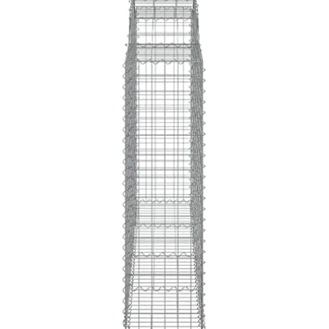 Arched Gabion Baskets 2 pcs 78.7″x19.7″x55.1″/63″ Galvanized Iron White Black