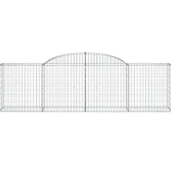 Arched Gabion Baskets 5 pcs Galvanized Iron for Outdoor Plants White Black