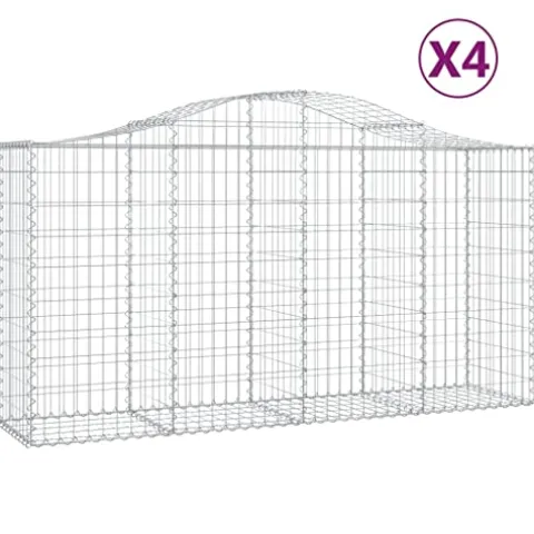 Arched Gabion Baskets 4 pcs Galvanized Iron Plant Pots Self-Watering Indoor Outdoor Gardening White Black