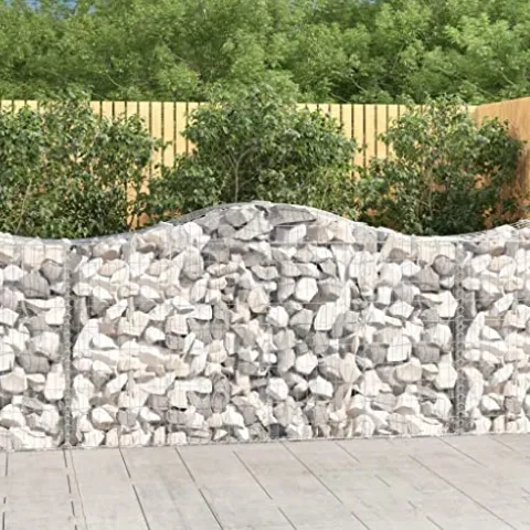 Arched Gabion Baskets 4 pcs Galvanized Iron Plant Pots Self-Watering Indoor Outdoor Gardening White Black