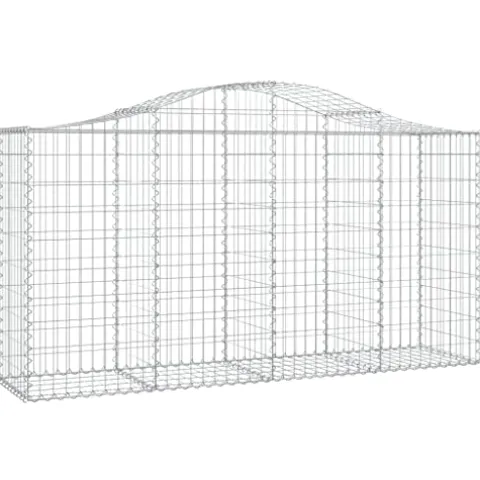 Arched Gabion Baskets 4 pcs Galvanized Iron Plant Pots Self-Watering Indoor Outdoor Gardening White Black