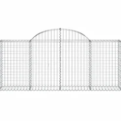 Arched Gabion Baskets 4 pcs Galvanized Iron Plant Pots White Black Other