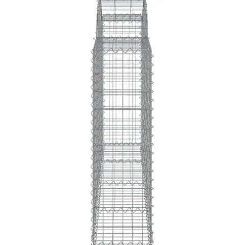 Arched Gabion Baskets 4 pcs Galvanized Iron Outdoor Plant Pots White Black