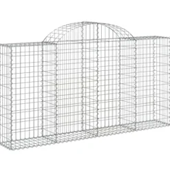 Arched Gabion Baskets 4 pcs Galvanized Iron Outdoor Plant Pots White Black