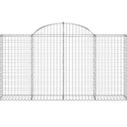 Arched Gabion Baskets 4 pcs Galvanized Iron Outdoor Plant Pots White Black