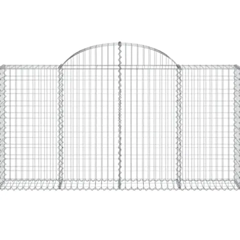 Arched Gabion Baskets 4 pcs Galvanized Iron Outdoor Plant Pots White Black