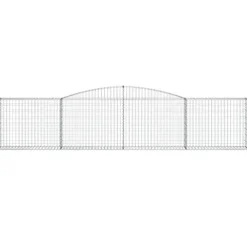 Arched Gabion Baskets 3 pcs 157.5″x11.8″x31.5″/39.4″ Galvanized Iron for Outdoor Plants White Black Other