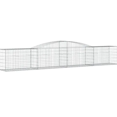 Arched Gabion Baskets 2 pcs Galvanized Iron for Outdoor Plants White Black