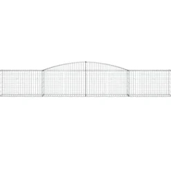 Arched Gabion Baskets 2 pcs Galvanized Iron for Outdoor Plants White Black