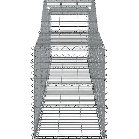 Arched Gabion Baskets 2 pcs Galvanized Iron for Outdoor Plants White Black