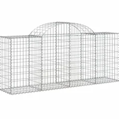 Arched Gabion Baskets 4 pcs Galvanized Iron Plant Pots Self-Watering Indoor Outdoor Gardening